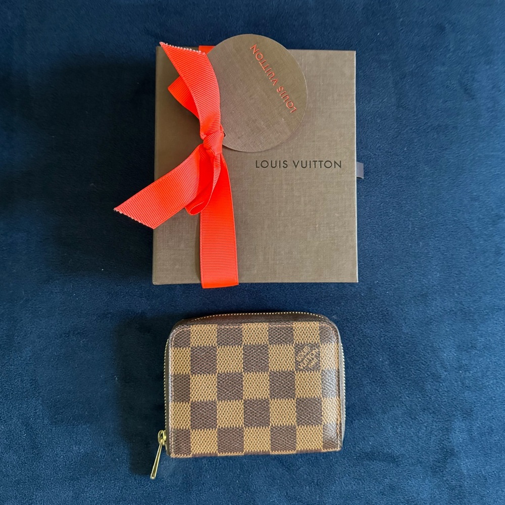 Authentic✨ Louis Vuitton Zippy Coin Purse Cardholder Damier Ebene Brown - 2015